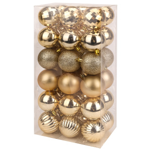 Набор ёлочных шаров Фейерверк 6 см (НУ-4199) золотой 36 шт