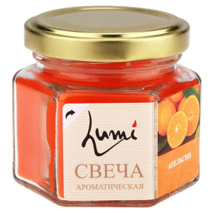 Свеча ароматическая в банке LUMI Апельсин