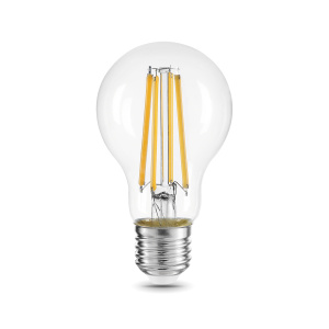 Лампа светодиодная филаментная GAUSS Filament А60 Е27 15W 1450lm 4100К