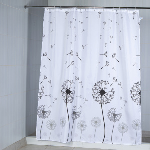 Штора текстильная для ванной и душа Одуванчик (AQ-2000) 180х200см,  белый