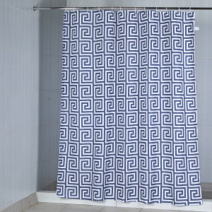 Штора текстильная для ванной и душа Лабиринт (AQ-2001) 180х200 см, синий