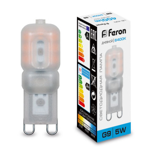 Лампа светодиодная FERON G9 5вт 230в 6500K дневной (LB-430) капсульная