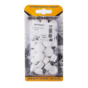 Заглушки декоративные ELEMENT ZH14, белые, 30шт