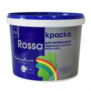 Краска РАДУГА РОСА ВДАК-216 акриловая для стен и обоев моющаяся база-С (0,9л)