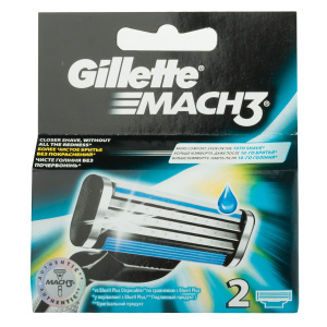 Кассеты сменные на бритву Mach3 Gillette 2шт