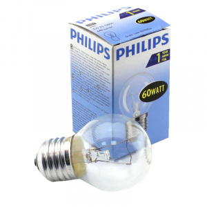 Лампа накал. PHILIPS P45 60W E27 CL 'шарик' прозр.